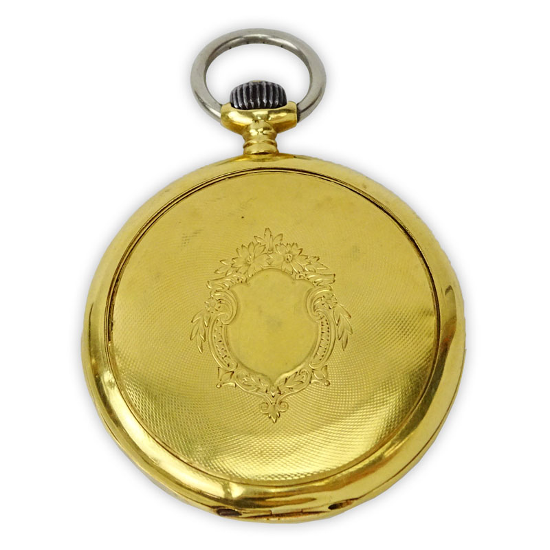Circa 1909 Longines 18 Karat Yellow Gold Pocket Watch with Box