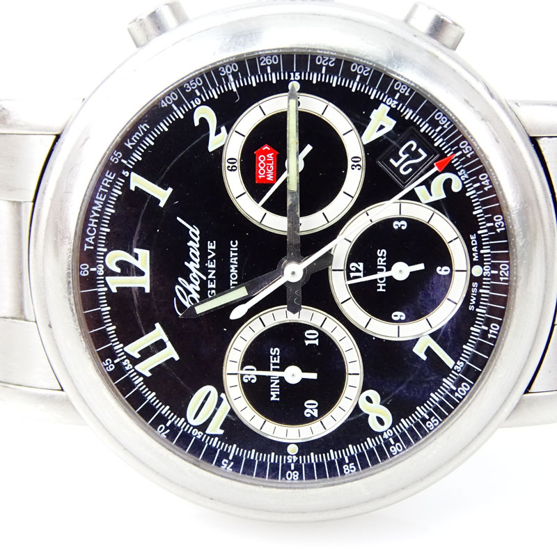 Men's Chopard Mille Miglia Edition Jacky Ickx Stainless Steel Bracelet Watch with Black Dial, Automatic Movement
