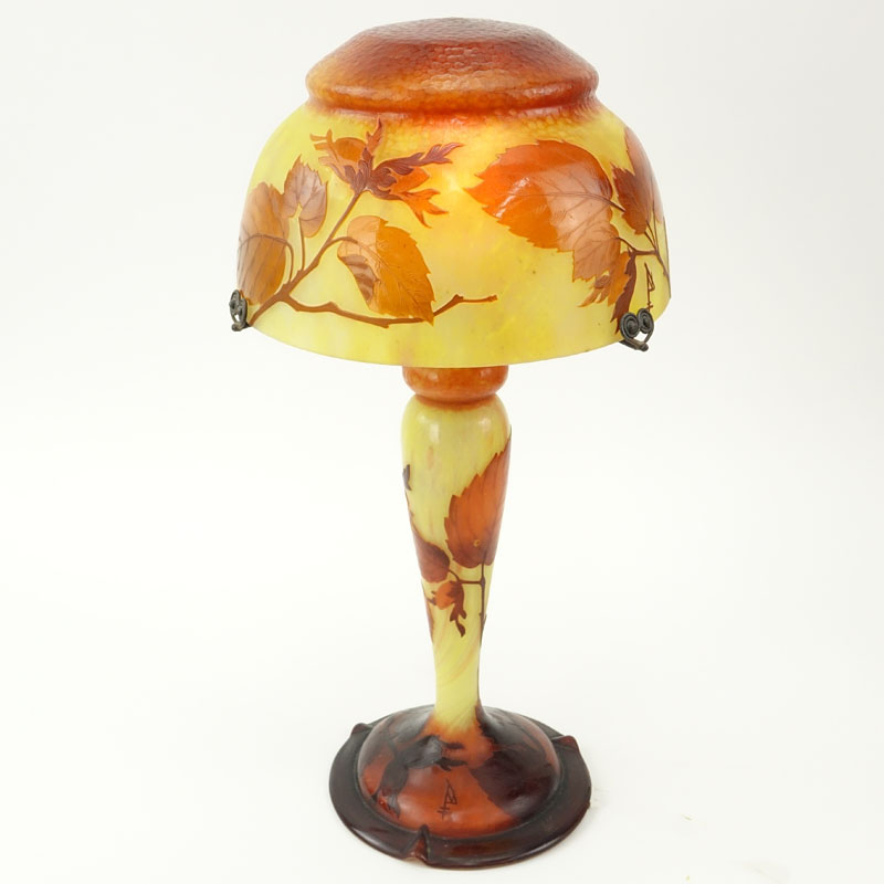 Art Deco Daum Nancy Cameo Glass Lamp
