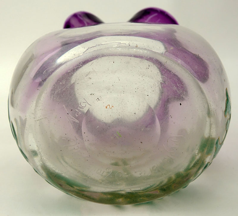 Galle Cristallerie d'E. Galle? Nancy Enameled Glass Vase.