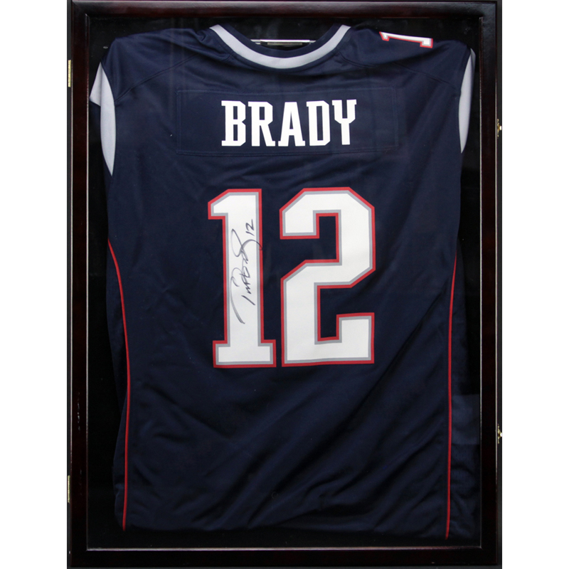 Hand Signed Tom Brady New England Patriots Jersey in Custom Shadowbox Frame