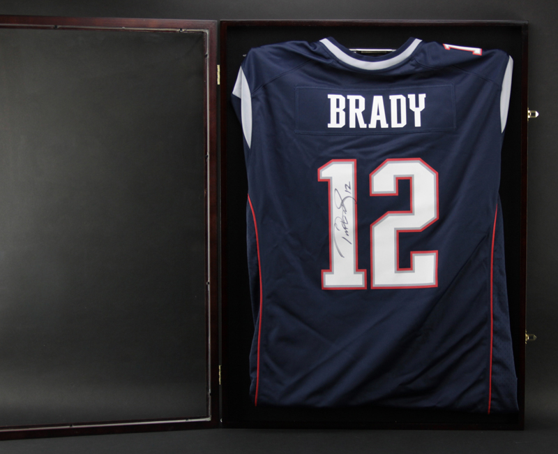 Hand Signed Tom Brady New England Patriots Jersey in Custom Shadowbox Frame