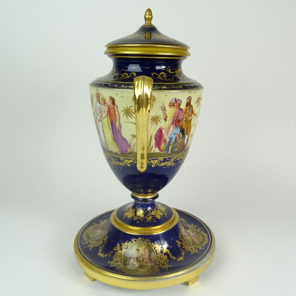 Large Antique Royal Vienna Porcelain Urn