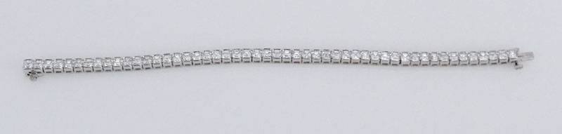15.0 Carat Square Cut Diamond and Platinum Bracelet.