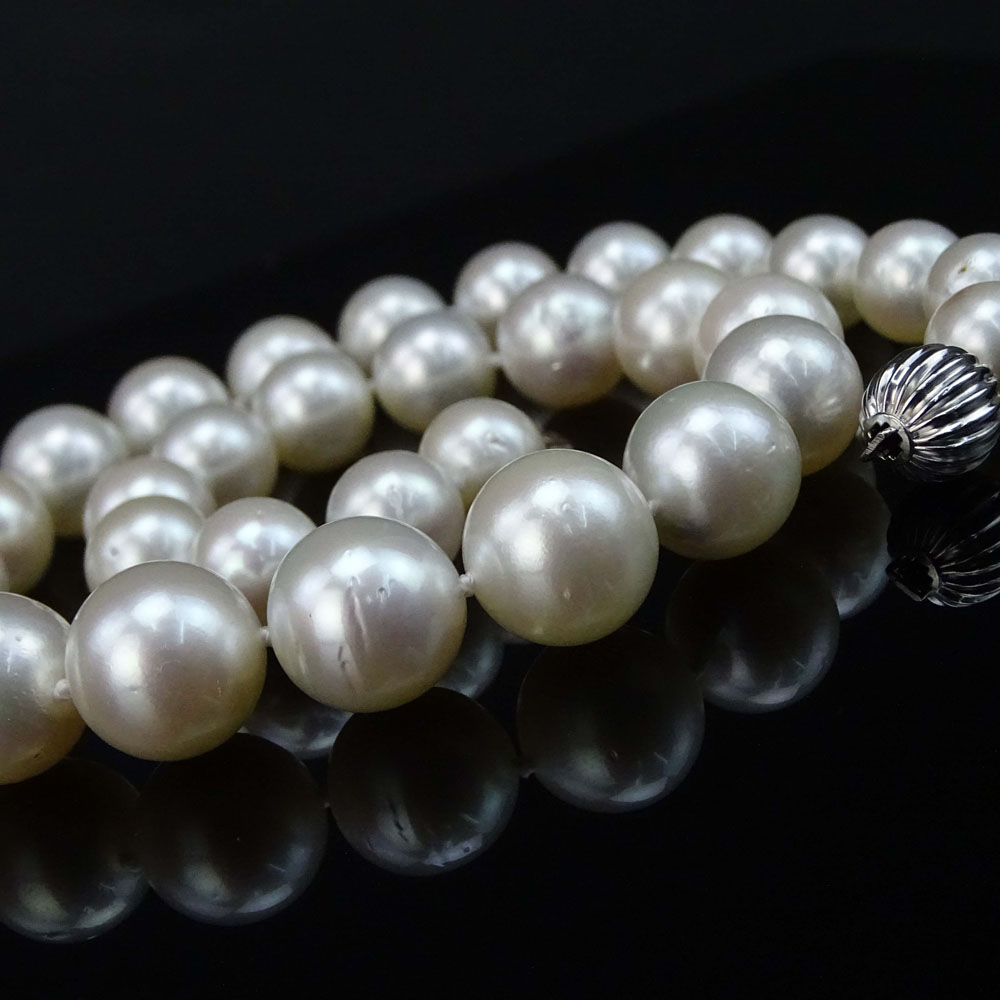 AIG Certified South Sea Pearl Necklace with 14 Karat White Gold Clasp