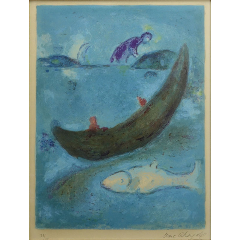 Marc Chagall, French/Russian (1887-1985) Color lithograph "Der tote Delphin und die dreitausend Drachmen"