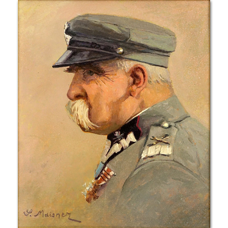 Salomon Maisner, Poland (1886-1942) Oil on cardboard "Officer"