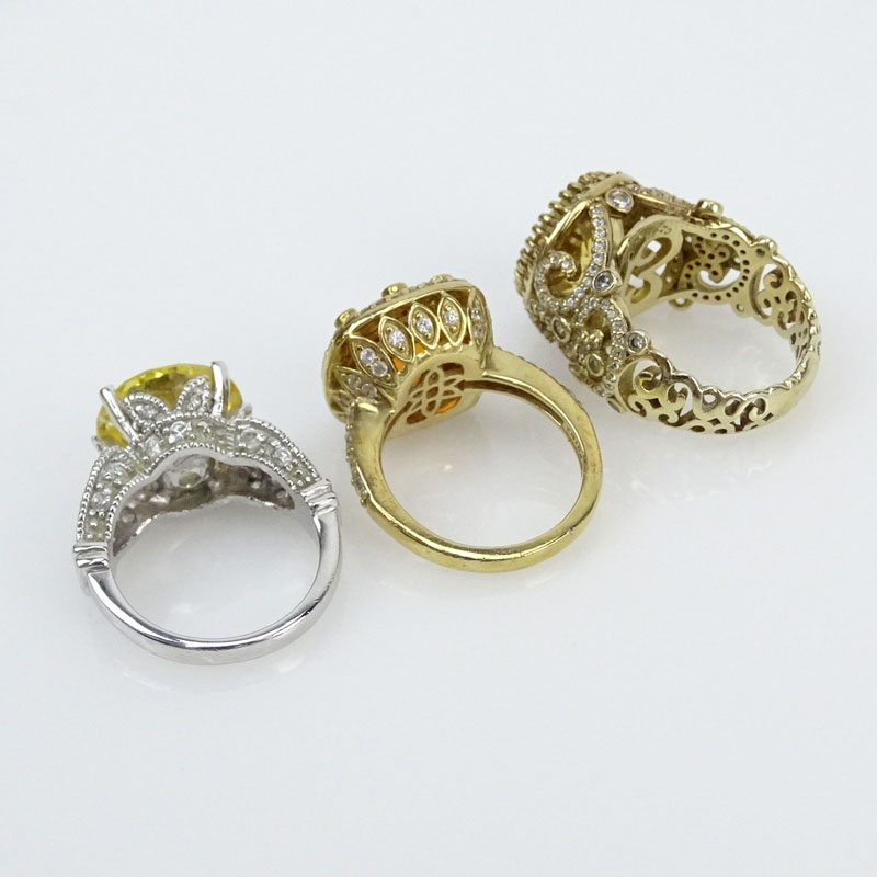 Grouping of Three (3) Sterling Silver Gemstone Rings