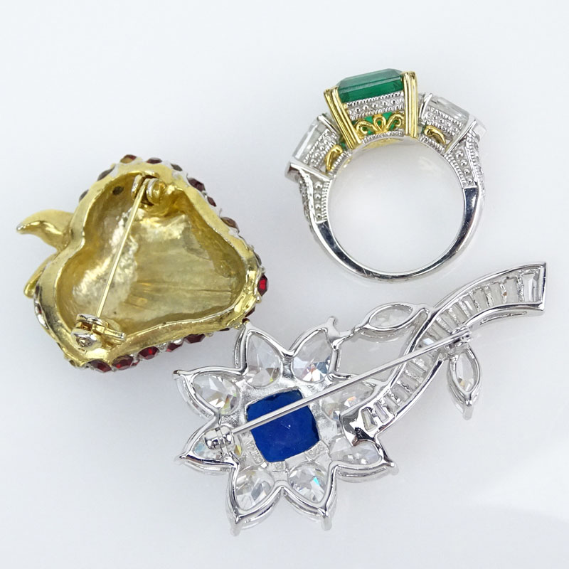 Grouping of Three (3) Vintage Gemstone Costume Jewelry