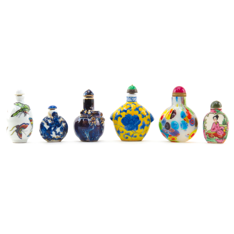 Grouping of Six (6) Assorted Snuff Bottles