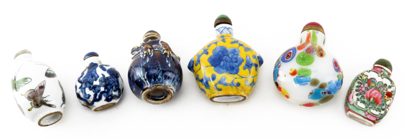 Grouping of Six (6) Assorted Snuff Bottles