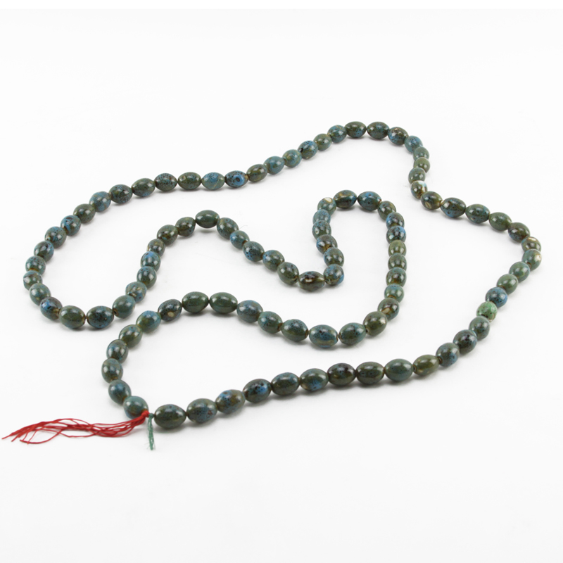 Long Strand Turquoise Jade Bead Necklace