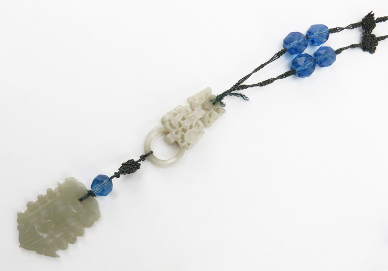 Vintage Chinese Carved Jade Necklace