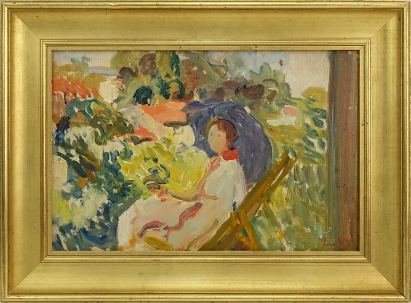 Possibly: Louis Valtat (1869-1952) Oil on panel "Girl In The Garden"