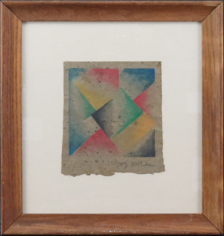 Stanislaw Ignacy Witkiewicz, Polish (1885-1939) Watercolor on card stock "Cubist Composition" Signed lower right