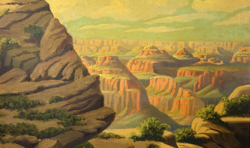 American Oil Painting on Canvas "Grand Canyon" Signed Jennings lower right