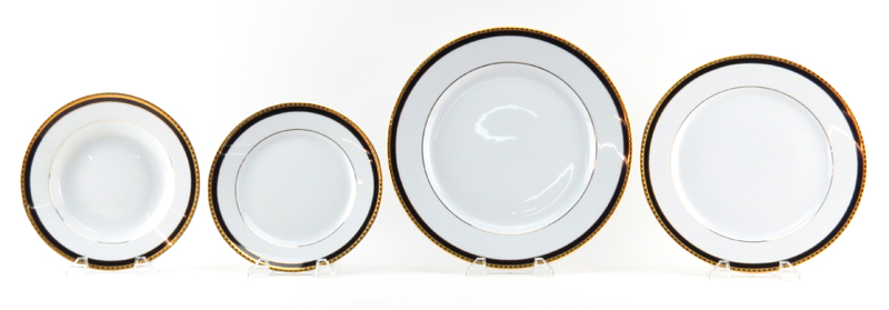 One Hundred Two (102) Piece Tiffany "Black Band" Dinnerware Set