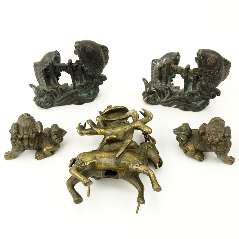 Collection of Five (5) Chinese Qing Dynasty Bronze Miniatures