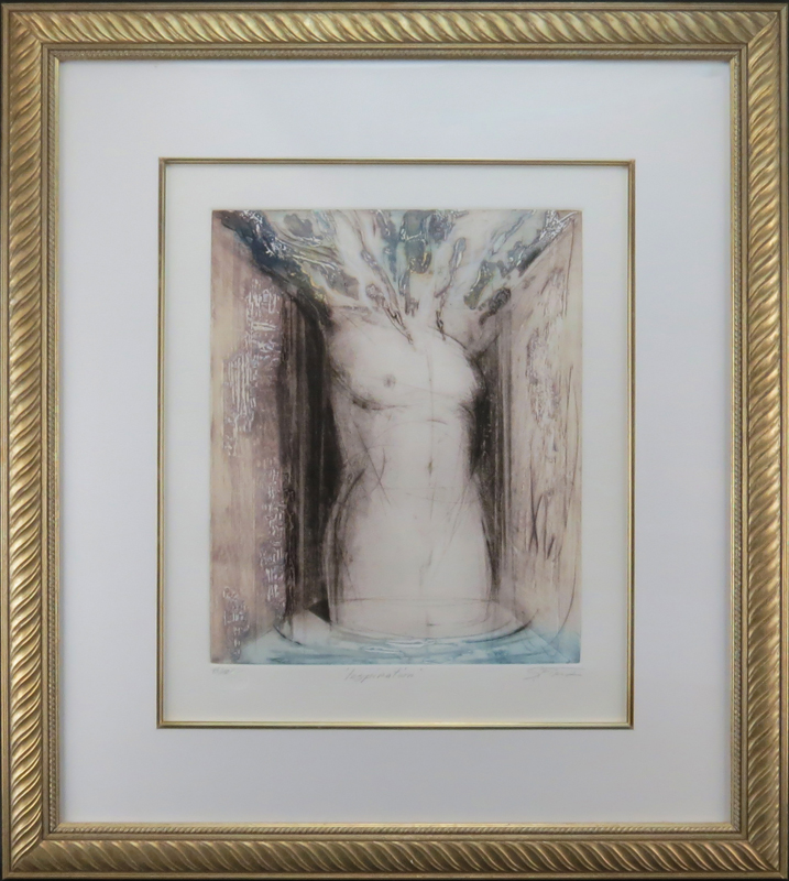 Serge Firer, Russian/Canadian (b-1954) "Inspiration" Hand Colored Etching Pencil Signed and Numbered 45/150