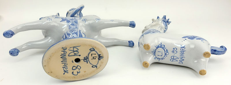 Two (2) Bjorn Wiinblad Ceramic Figure/Candle Holders from The Blue House