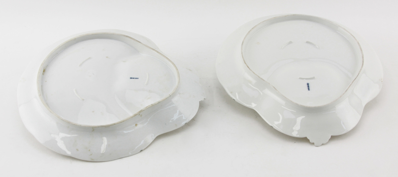 Pair Antique KPM Porcelain Seafood Plates