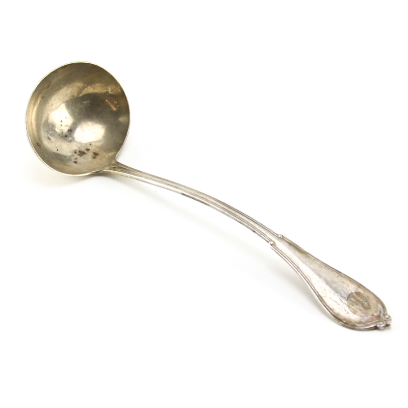Circa 1861 Gorham "Cottage" Sterling Silver Small Solid Soup Ladle