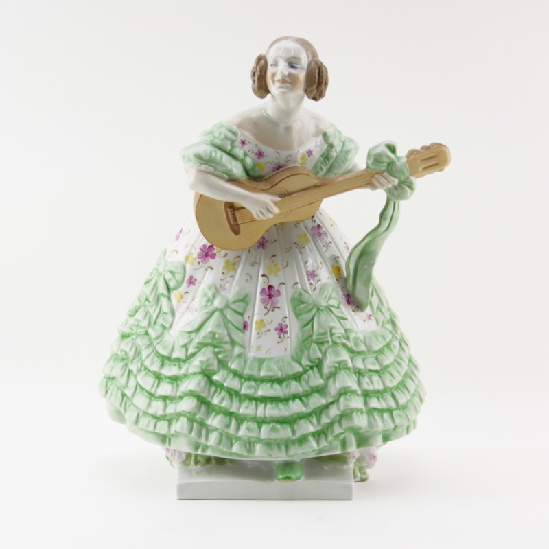 Herend "Deryne" Lady with Guitar Handpainted Porcelain Figurine #5753