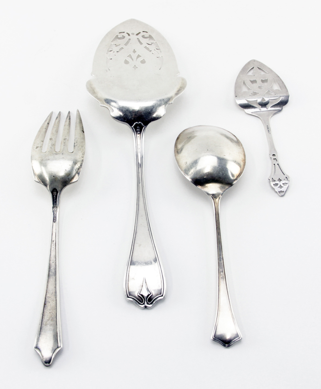Collection of Four (4) Antique Sterling Silver Serving Pieces