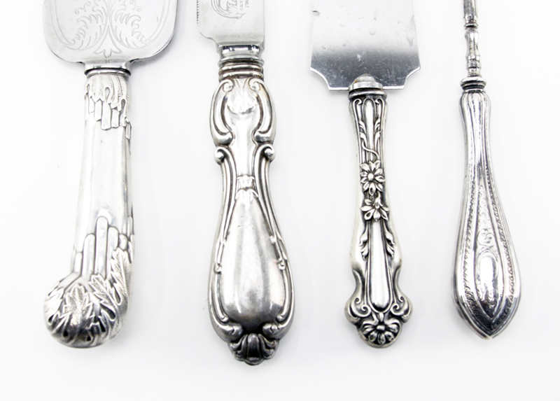 Lot of Four (4) Sterling Silver Handled Serving Pieces