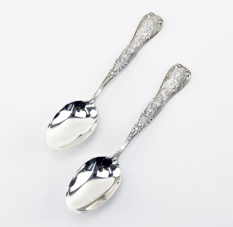 Two Tiffany & Co. Sterling Silver New York Souvenir Spoons.