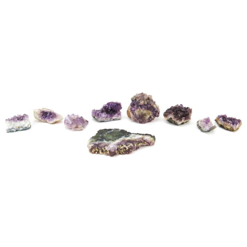 Grouping of Nine (9) Amethyst Geodes