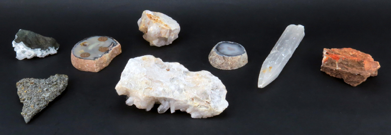 Grouping of Eight (8)  Assorted Quartz and Agate Geodes