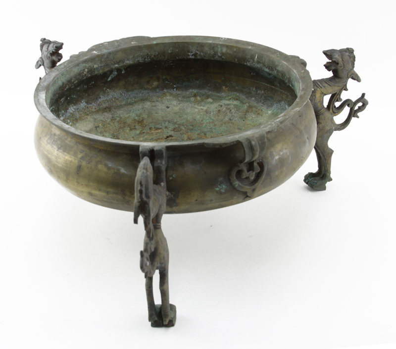 19/20th Century Chinese Bronze Neolithic Style Incense Burner