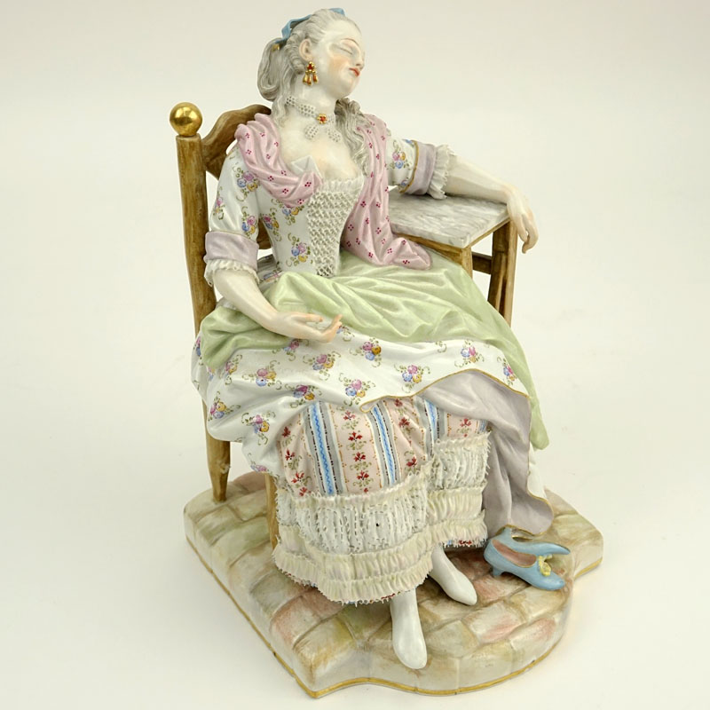 Antique Meissen Hand Painted Porcelain Figurine