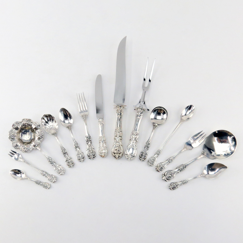 Vintage Ninety Seven (97) Piece Reed & Barton Sterling Silver Flatware Service in the Francis I Pattern