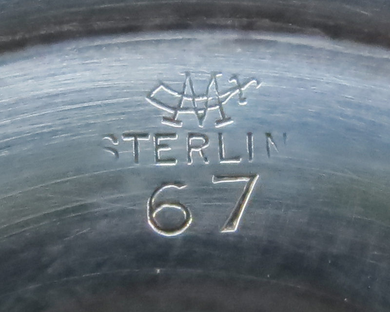 Set of Twelve (12) Antique Sterling Silver and Etched Crystal Stemware