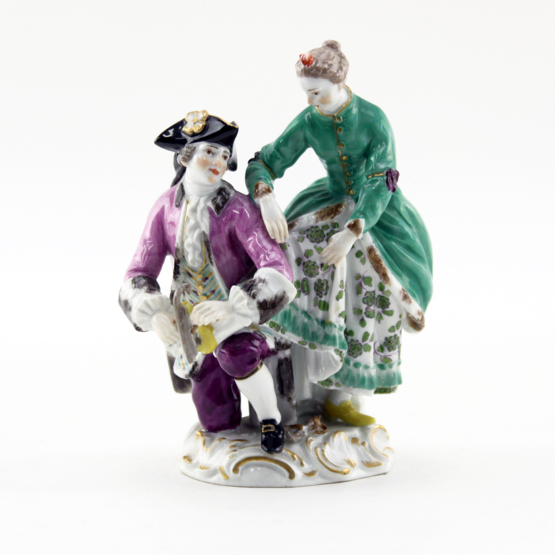 Meissen Porcelain Figurine "Lacing The Skates"