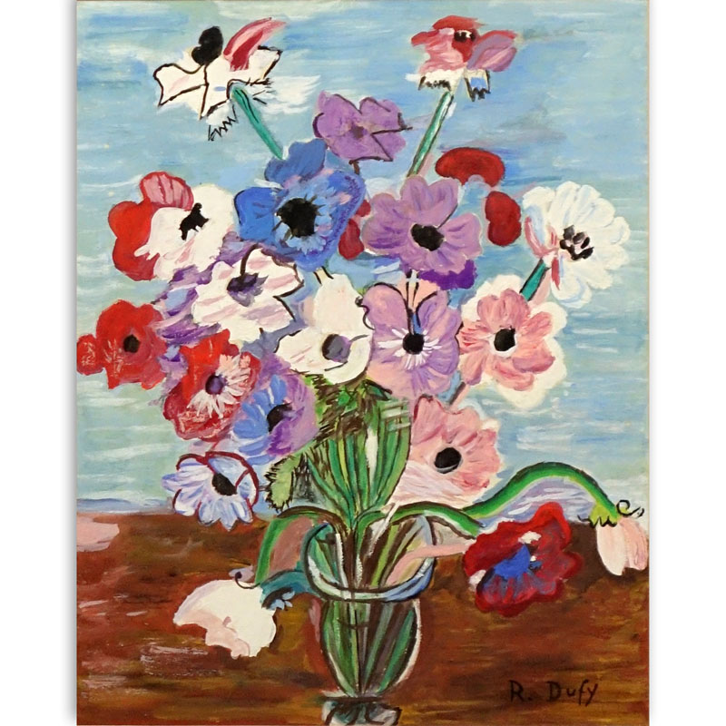 Attributed to: Raoul Dufy, French (1877-1953) Gouache on Paper, Still Life with Flowers