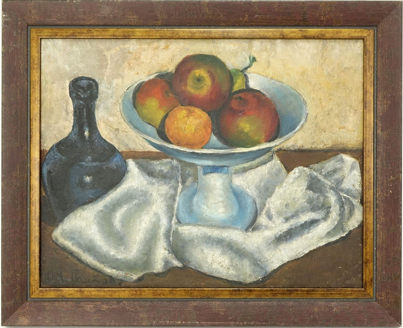 Attributed to: Ilya Ivanovich Mashkov, Russian (1881-1944) Oil on panel "Still Life" Signed lower left
