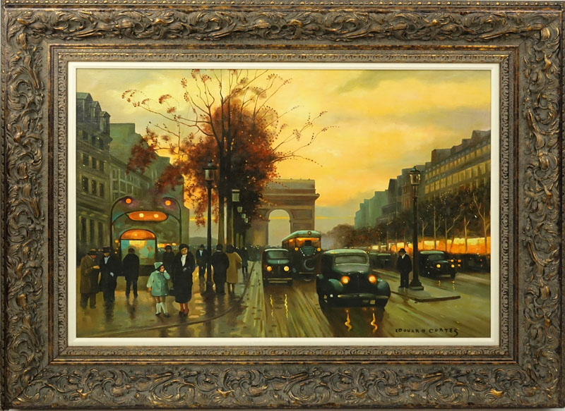 After: Edouard LÇon Cortäs, French (1882-1969) Oil on Canvas, Champs-êlysÇes, Paris
