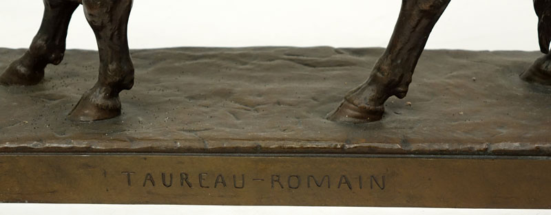 J Clesinger, Italian (19th Century) "Taureau-Romain" Bronze Sculpture