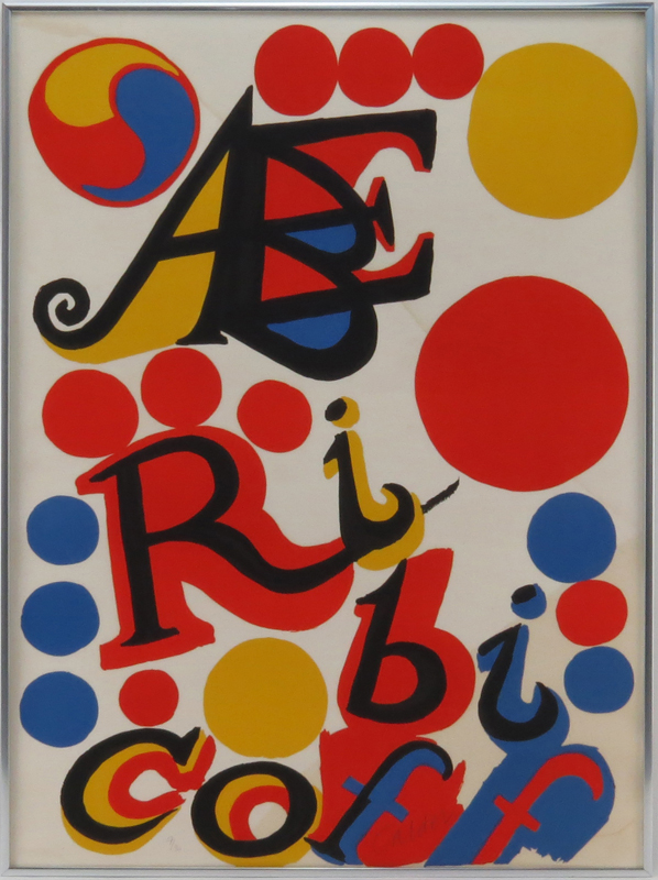 Alexander Calder, American (1898-1976) Color Lithograph "Abe Ribicoff"