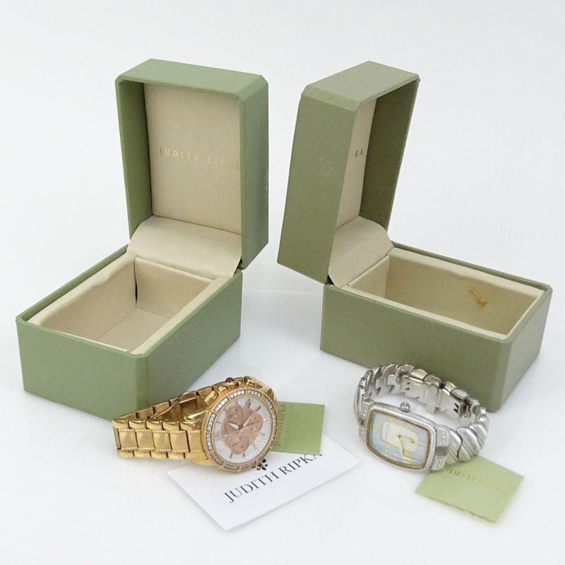 Two Judith Ripka Lady's Watches with Quartz Movements and with Box and Papers
