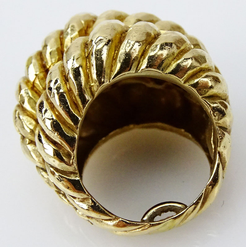 Vintage Heavy 18 Karat Yellow Gold Ring Attributed to David Webb