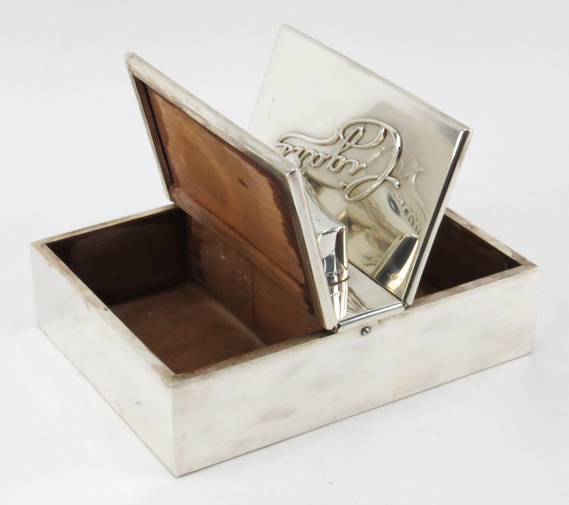 Antique English Silver Handled Cigar/Cigarette Box