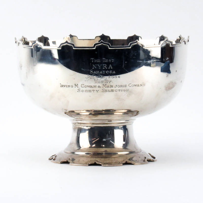 English Silver Trophy Pedestal Bowl
