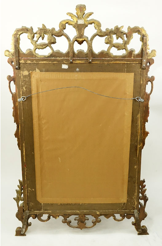 Mid Century Italian Carved Gilt Wood Venetian Mirror