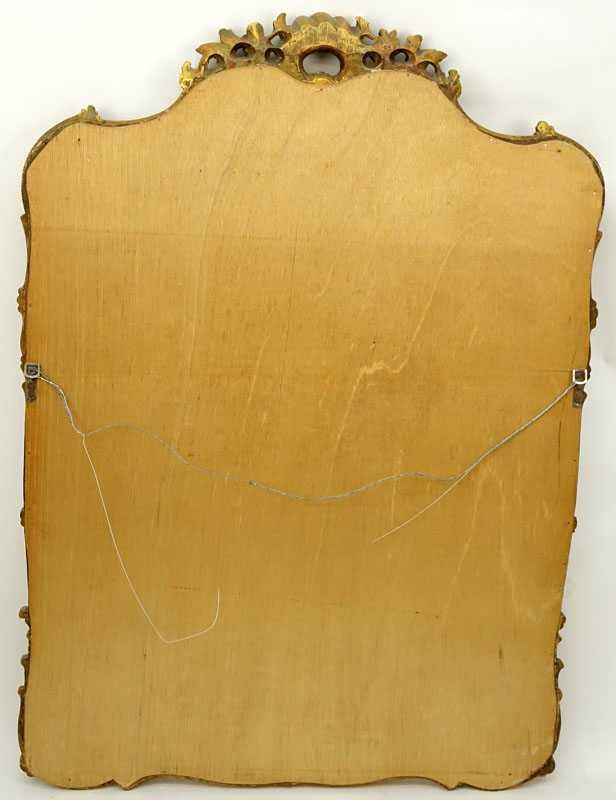 Mid Century Italian Carved Gilt Wood Mirror