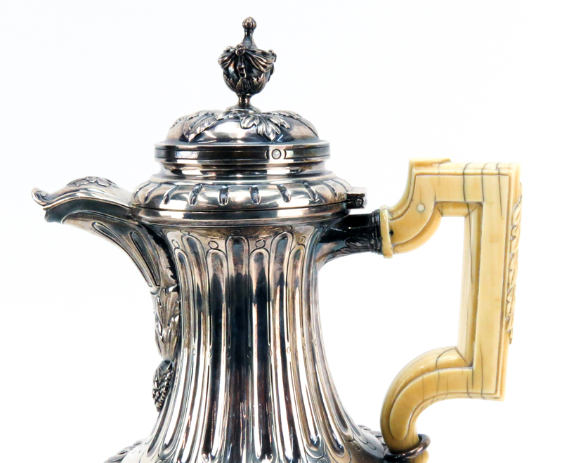 Victorian Frederick Elkington English Silver Five (5) Piece Coffee/Tea Service
