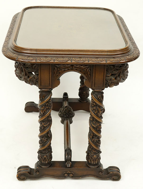 Italian Heavily Carved Wood  Occasional Table